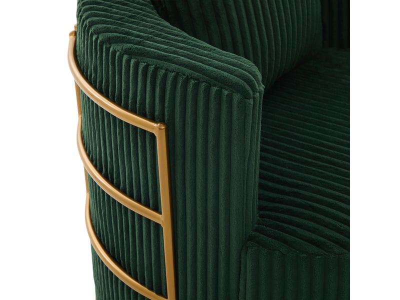  Fauteuil de loisirs pivotant 360° en velours côtelé, lot de 2, rangement sous assise pour salon et chambre  - Conforama C