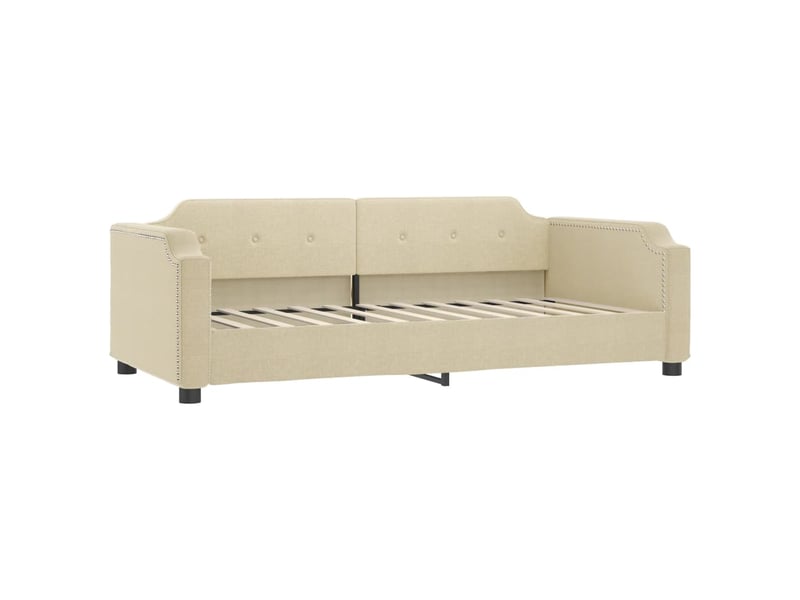  Lit simple- lit adulte -  lit de jour avec gigogne sans matelas crème 80x200 cm  - Conforama D