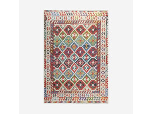 Tapis rectangulaire antidérapant en mélange de coton coloré antalya kili10