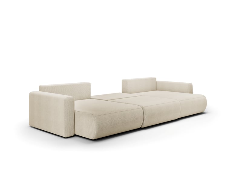  Canapé d'angle convertible 5 places welly u beige  - Conforama C