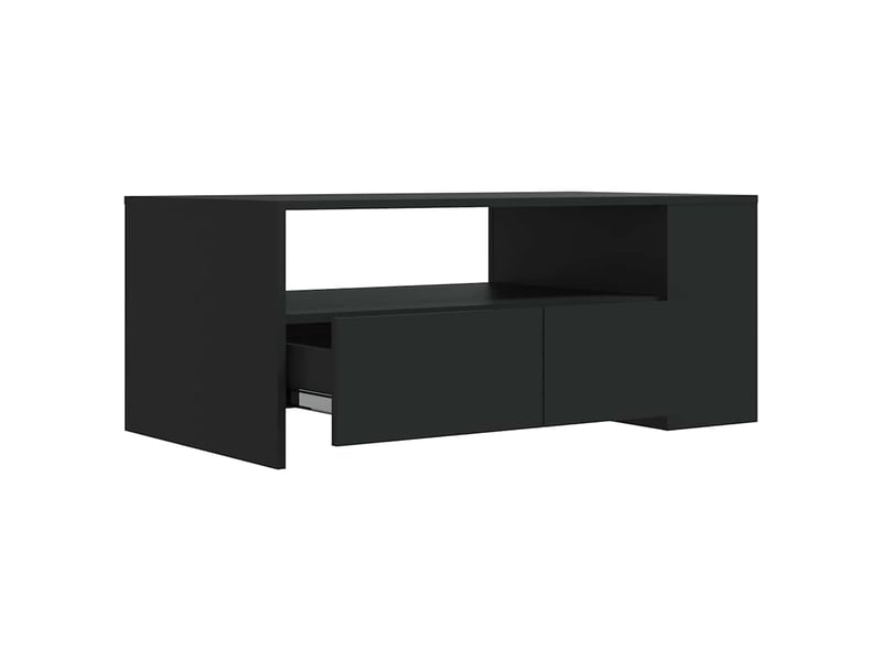  Table basse - table de salon - table à thé noir 102x55x42 cm bois d'ingénierie  - Conforama D