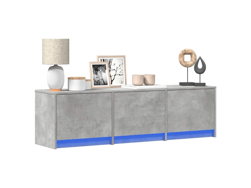 Meuble tv - banc tv - meuble de rangement béton bois d'ingénierie - Conforama A