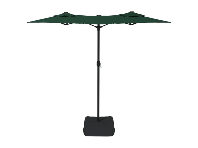  Parasol de jardin double tête carré 316 x 145 cm protection uv facile à manœuvrer en polyester vert 02_0047386  - Conforama C