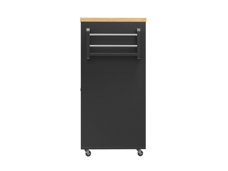  Desserte de cuisine extensible 116x45x89 cm avec 3 tiroirs, roulettes et rangements latéraux mdf métal noir  - Conforama D