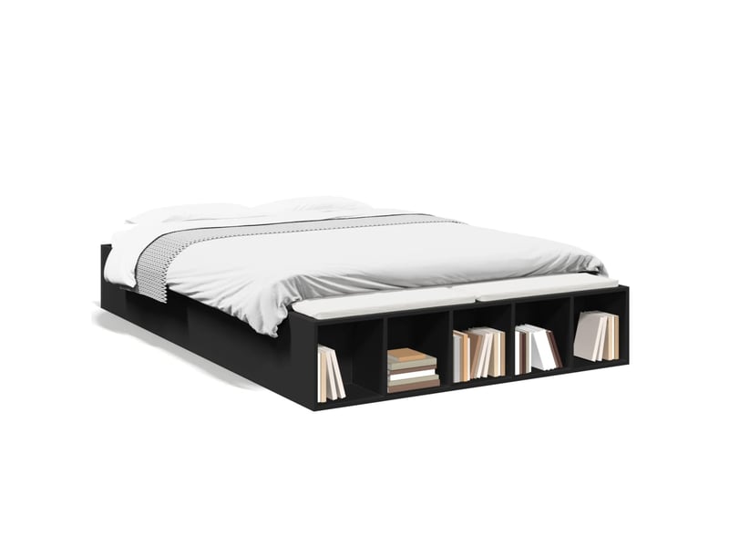  Lit double- lit adulte -  cadre de lit sans matelas noir 135x190 cm  - Conforama A