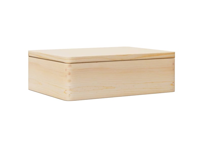 Boîte de rangement, coffre de rangement avec couvercle 40x30x13 cm bois de pin massif - Conforama A