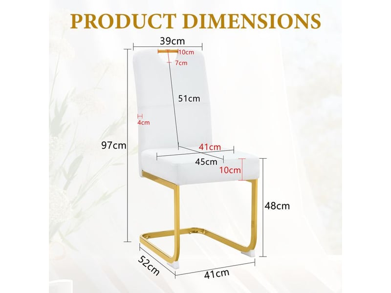  Chaises de salle à manger modernes - ensemble de 2 pièces - design ergonomique - ressorts intégrés blanc - Conforama D