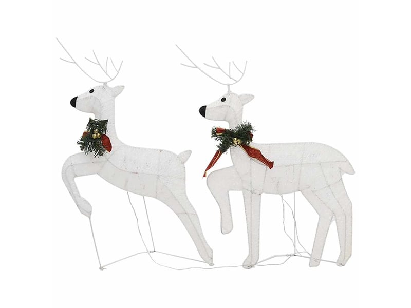  Rennes de noël 2 pcs blanc 40 led  - Conforama D