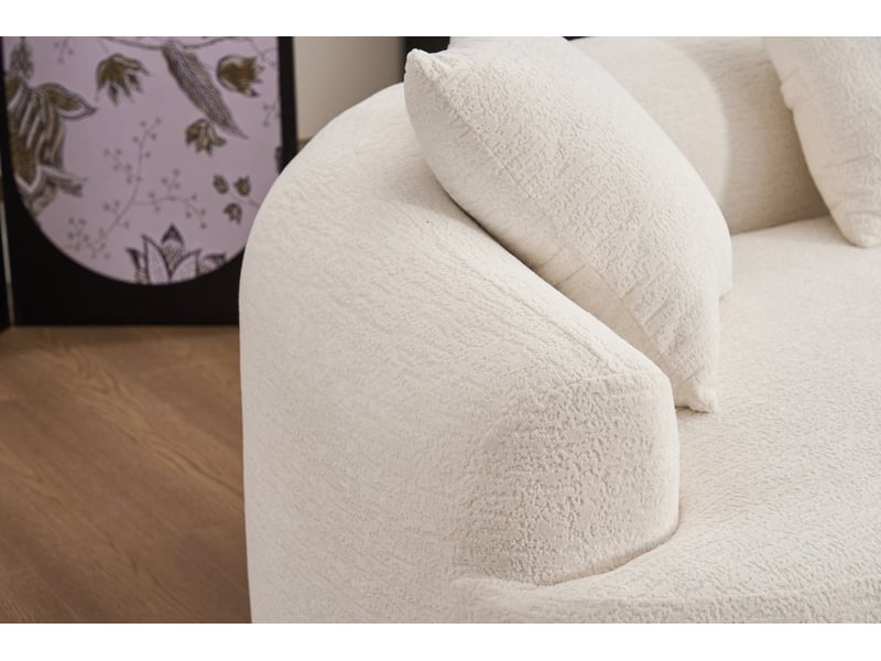  Canapé modulaire courbé 4 places en chenille, compressé, livré en carton, sans montage, confortable et élégant pour salon et appartement  - Conforama E