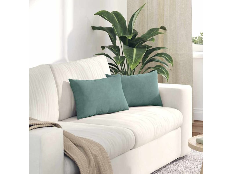  Lot de 2 coussins de canapé, coussins décoratifs vert mer 50 x 30 cm cf59213  - Conforama B