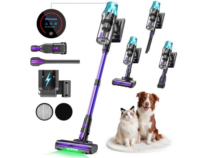  Aspirateur sans fil,600w55 kpa,autonomie de 60 minutes,pour la maison,aspirateur balai autoportant avec brosse anti-emmêlement et écran tactile oled  - Conforama A