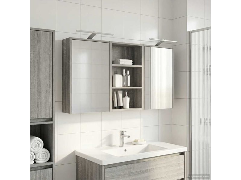  Ensemble de meubles de salle de bain 3 pcs 126x16x62.5 cm shl4285  - Conforama D