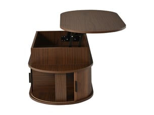 Table basse ovale coloris marron ROLIPO  - 50 cmx100 cm