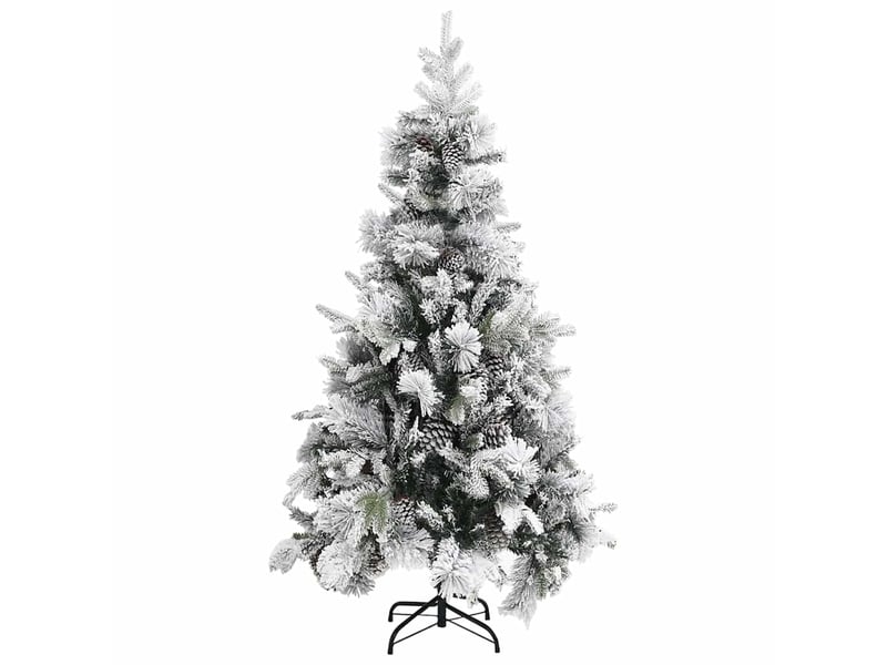  Sapin de noël, arbre de noël à flocons de neige et pommes de pin 225 cm pvc et pe  - Conforama A