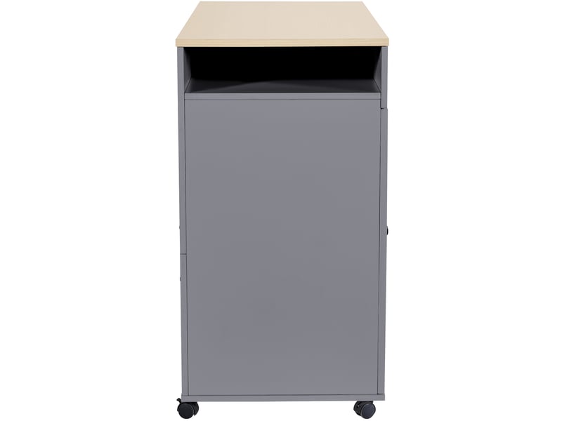  Table de bar extensible avec espace de rangement, îlot central de cuisine pour 4 à 6 personnes, 118-180x50x94cm, couleur grise  - Conforama W