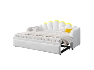 Lit gigogne 90x200 cm OKWISH   coloris blanc