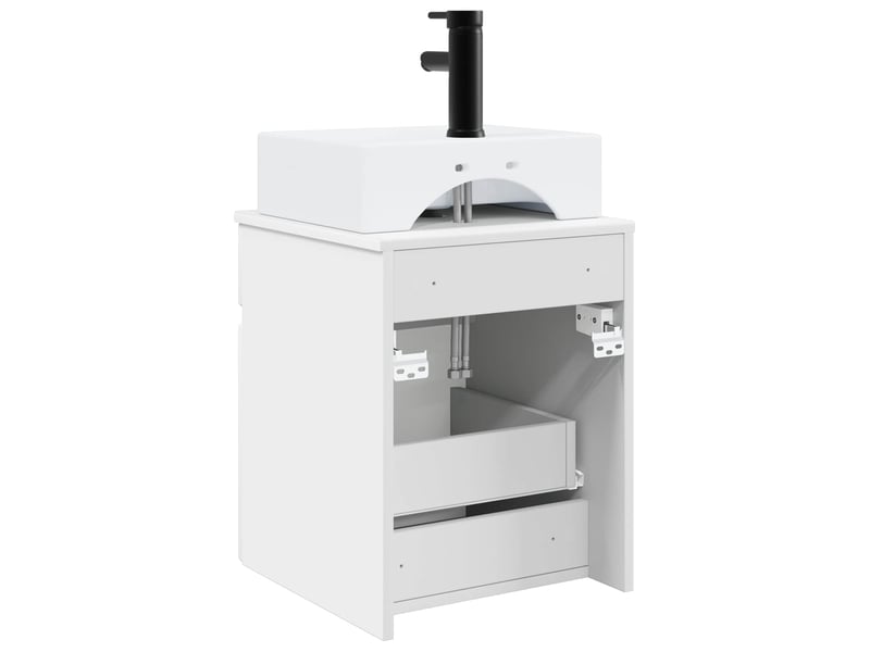  Meuble-sèche avec évier mural blanc 39x41x62.5 cm  - Conforama D