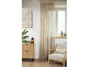 Rideau ajustable + 8 anneaux pince 140 x 270 cm 100% lin lavé evy sable