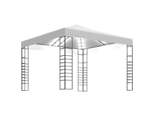Chapiteau de jardin avec guirlande lumineuse à led 3x3 m blanc cf62475