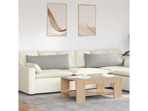 Lot de 2 coussins de canapé, coussins décoratifs tissu gris clair 120 x 40 cm cf58832