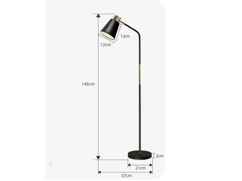  Lampadaire industriel rétro lampe salon e27 lampe sur pied en métal h146cm  - Conforama B