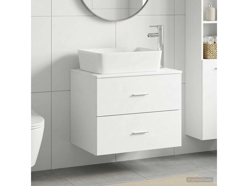  Ensemble de mobilier de salle de bain blanc bois d'ingénierie cf64583  - Conforama B