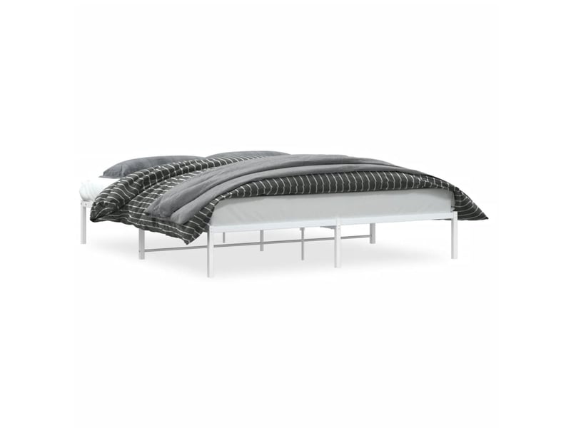  Lit double- lit adulte -  cadre de lit métal sans matelas blanc 180x200 cm  - Conforama A