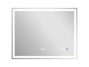 Miroir lumineux led salle de bain 90 x 70 cm bluetooth interrupteur tactile lumière réglable 3 couleurs fonction anti-buée et mémoire