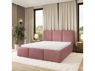 Lit coffre 160x200 cm <strong>MASSENO</strong> <strong></strong> coloris rose