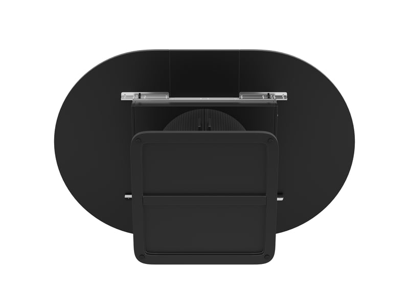  Table de salle à manger extensible avec rangement mdf et métal 118-158×118×76 cm noire  - Conforama D
