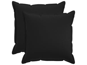 Lot de 2 coussins avec oreiller, coussins décoratifs houten noir lin synthétique cf51190