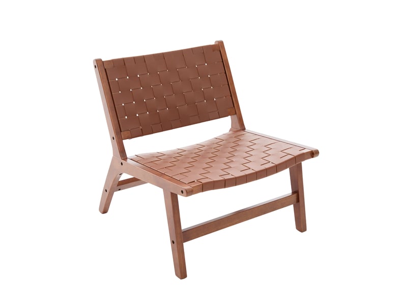 Fauteuil sans accoudoirs tressé en pu 71x66x72 cm marron - Conforama A