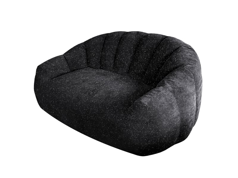  Fauteuil poire patte d’ours ciel étoilé 140x98x61 cm avec accoudoirs noir  - Conforama A