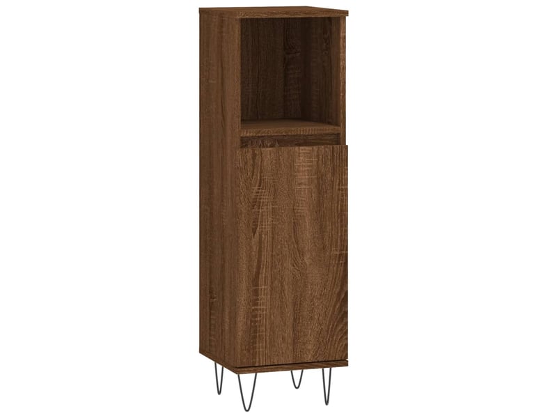 Amoire de salle de bain, meuble de rangement chêne marron 30x30x100 cm bois d'ingénierie  - Conforama A