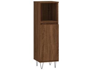 Amoire de salle de bain, meuble de rangement chêne marron 30x30x100 cm bois d'ingénierie