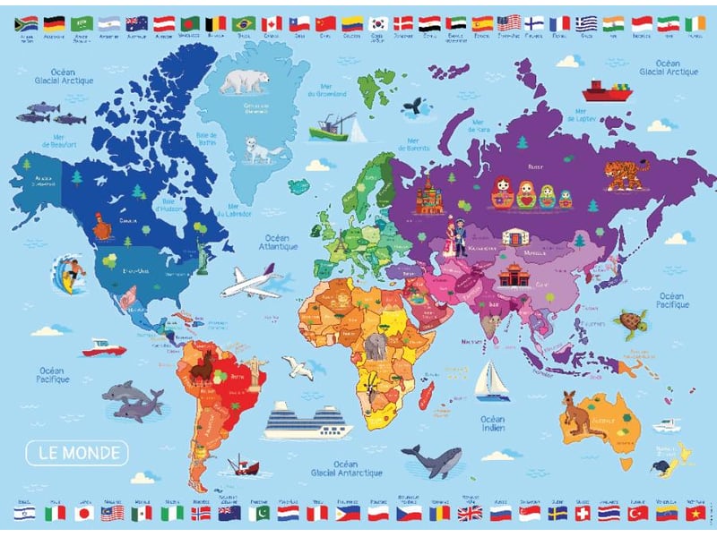  Puzzle 250 p  carte du monde 86883 - Conforama B