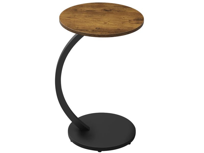  Table d'appoint en c 40x40x65 cm mdf métal noir et vintage  - Conforama A