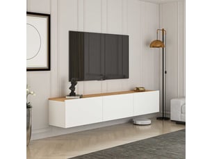 Meuble tv coloris blanc 150 cm EMOB  362ANT1155