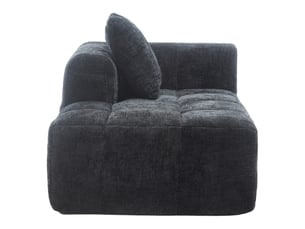 Canapé méridienne corda, noir, sans montage, coussin moelleux, poches latérales, design élégant
