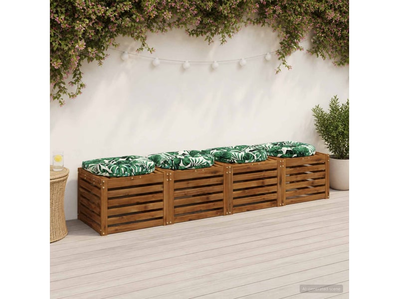  Lot de 4 coussins de siège, coussins d'assise 100 % polyester motif feuilles cf60075  - Conforama B