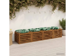 Lot de 4 coussins de siège, coussins d'assise 100 % polyester motif feuilles cf60075