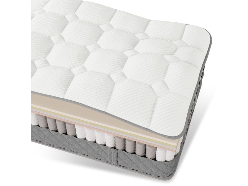Matelas mousse 120x200 cm, 7 zones de confort, ressorts ensachés, fermeté h3, respirant, hypoallergénique, livré roulé - Conforama E