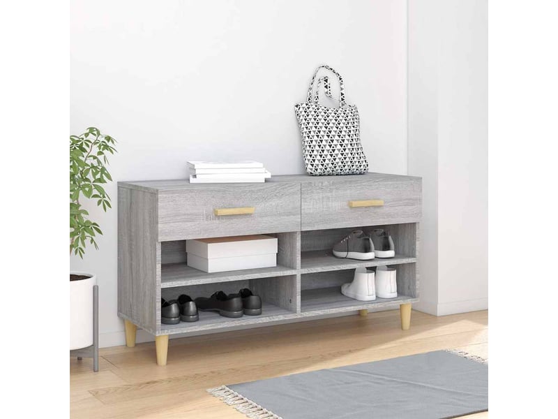  Armoire à chaussures sonoma gris 102x35x55 cm bois d'ingénierie shl3939  - Conforama B
