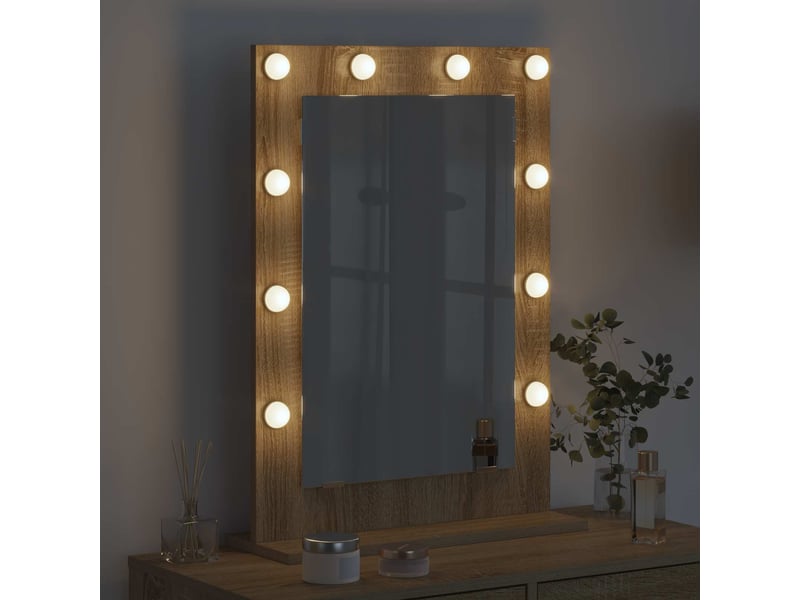  Miroir de vanité, miroir de coiffeuse chêne sonoma 70 x 50 x 18 cm rectangulaire cf62770  - Conforama C