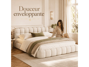 Lit 2 places 160x200 cm YELENARO coloris beige