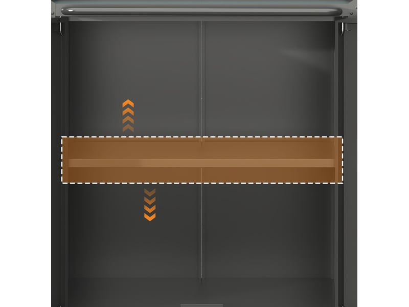  Armoire à outils mobile 75 x 42 x 88 cm noire en métal, étagères réglables et serrure pour atelier  - Conforama E