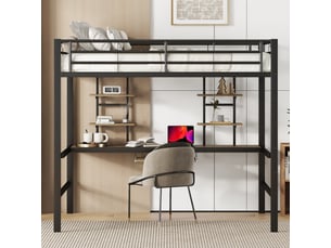 Lit mezzanine 140x200 cm <strong>ZOVIRA</strong>  <strong></strong> coloris noir