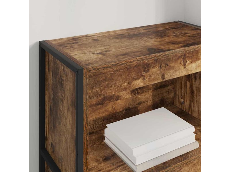 Bibliothèque, armoire à livres 60 x 30 x 121 cm bois d'ingénierie chêne fumé  - Conforama D