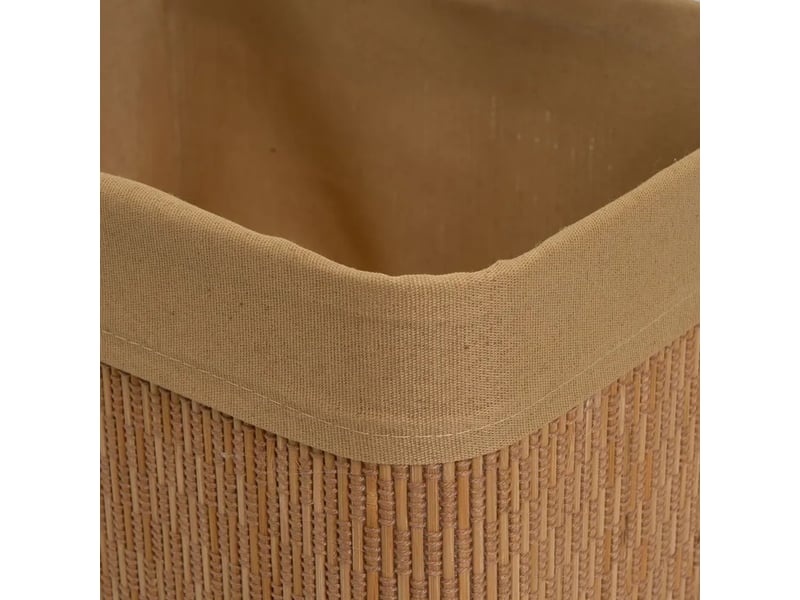  Lot de 4 paniers de rangement multiformes en bambou tressé et tissu marron,corbeilles multi-usages décoratives  - Conforama D