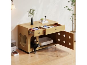 Buffet 1 porte(s) 2 tiroir(s) ELVMI - 100 cm coloris naturel